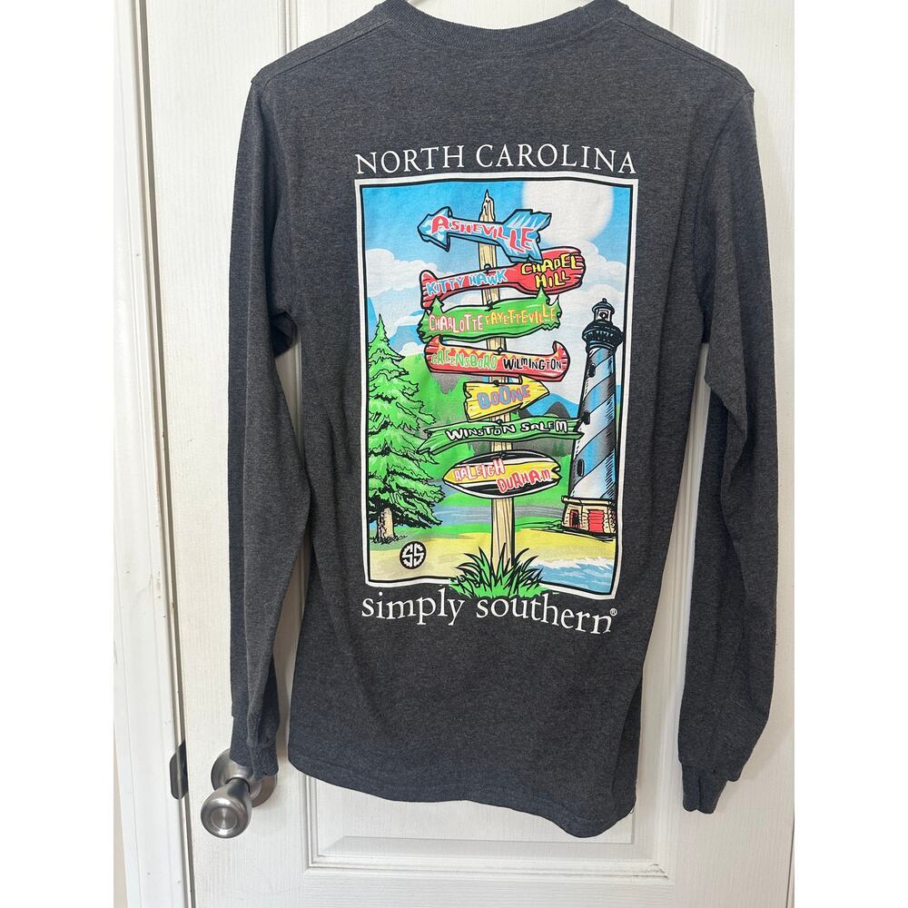 Simply Southern Long‎ Sleeve North Carolina Tee in Size Small